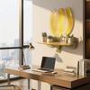 Flower Shape Floating Storage Rack Wooden Display Shelf Wall Mounted Shelves  Cafe Shop