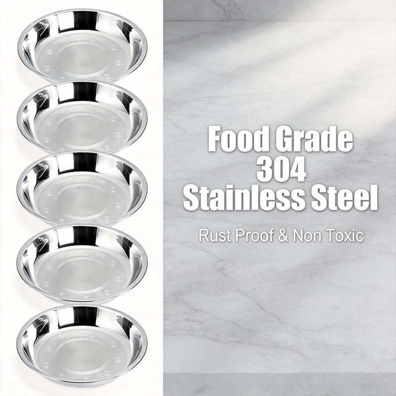 Stainless Steel Shallow Pet Bowl for Cats Dogs Kitten Puppy Rabbit - Food Water Feeder Dish Stackable Easy to Clean Feeding Dish