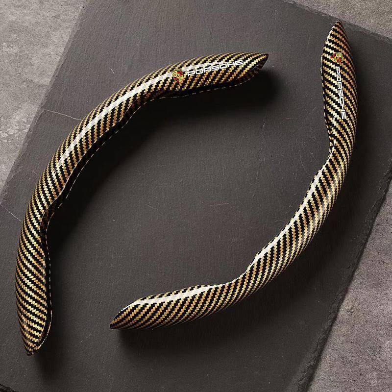 2 шт. Защитный чехол-оболочка на руль автомобиля из углеродного волокна Для Porsche Panamera Cayenne Taycan 911 718 Macan Carrera-GT 928 944