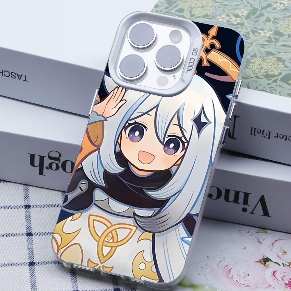 Game GI Paimon White Translucent Mobile Phone Case for iPhone 17 16 15 14 13 12 11 X XR XS 8 7 Air Pro Max Plus Colorful Cover
