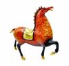 Heyue Brand Fashion Luxurious Red Lacquer Handcrafted Copper Horse Sculpture Creative Design Home Decoration Promotional Gifts