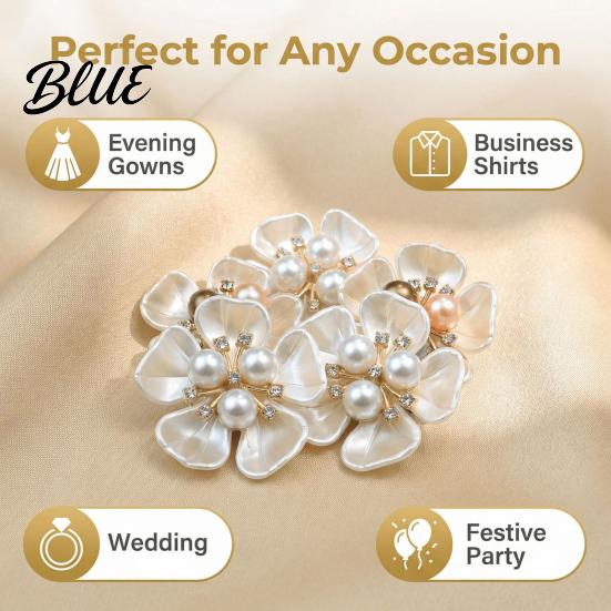 Photo Shoot Accessories Flower Cufflinks Faux Pearl Rhinestone Button Covers