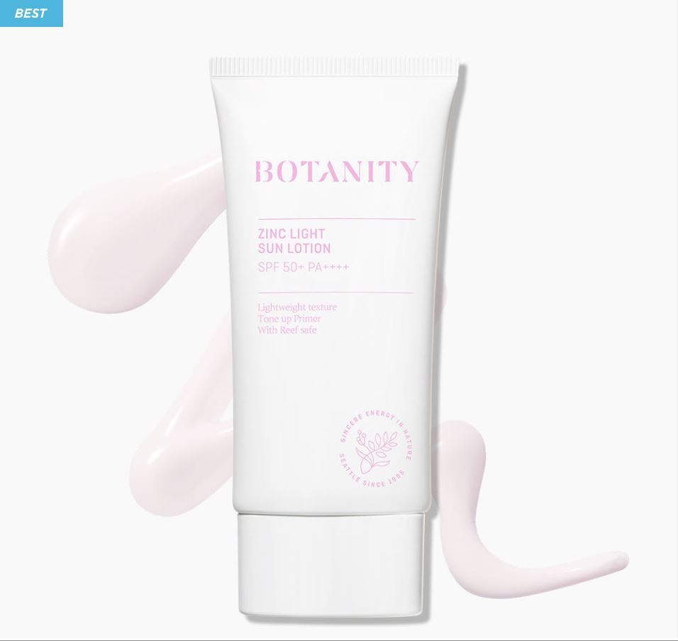 BOTANITY Цинковый Легкий Солнцезащитный Крем SPF50+ PA++++ — Минеральный Нелипкий Тон-Апп Солнцезащитный Крем с Цинком 50 мл