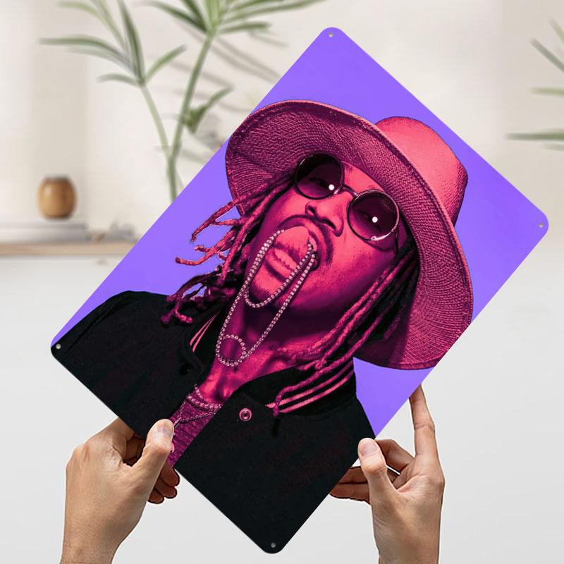 Future Portrait With Jewelry Tin Plaque Poster Customized Wall Art Retro Vintage Metal Signs for Man Cave Room Decoration Decor