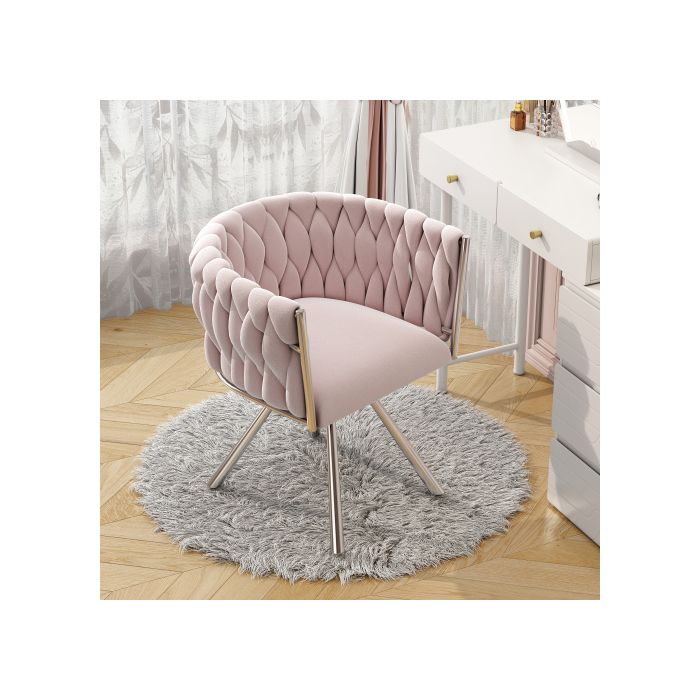 Fauteuil cosmétique - Velours - Pivotant 360° - Ergonomique - Design moderne