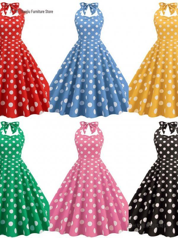 Retro 50s Hepburn-Style Waist-Cinching Slim Dress