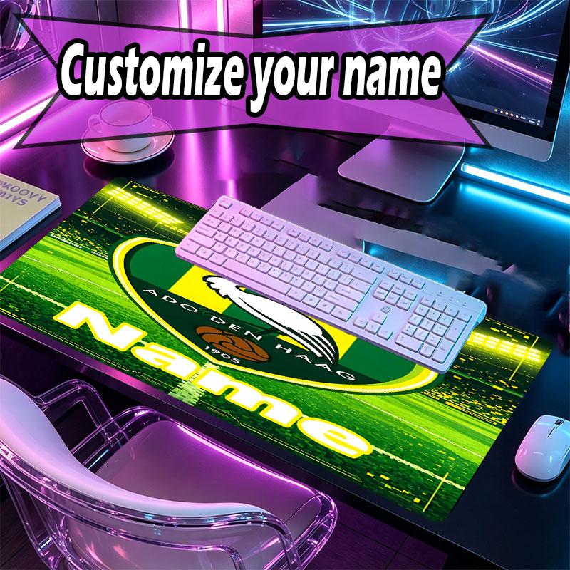 Custom Name Personalized ADO Den Haag Pattern Mousepad, Laptop PC Desk Mat, Decorative Desk Mat for Home Keyboard Pad Gift