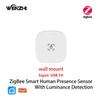 ZigBee Wifi MmWave Датчик присутствия и движения человека с обнаружением освещенности/расстояния 5/110/220В Tuya Smart Life Автоматизация дома
