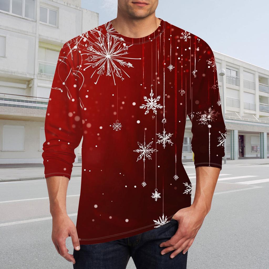 Men's T Shirt O-Neck Clothing Apparel Outdoor Long Sleeve Print Fashion Designer Vintage