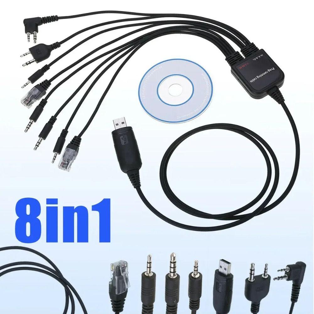 USB K-type 8 in 1 Walkie Talkie Connector Wire ABS USB Write Frequency Line Walkie Talkie Radio