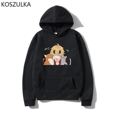 Genshin Impact Толстовка Женская Kawaii Shiba Inu Kawaii Thoma Толстовка Женская игра Harajuku Зимние кофты Пуловеры Genshin Толстовка