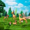 Plastic Crafts Sika Deer Figurines Mini Micro Landscape Ornaments Deer Miniature Statue  Bonsai