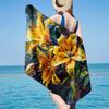 Golden Lily Bloom Beach Towel, Super Soft Microfiber, Gift for Her/Him, Birthday, for Pool, Beach, Travel, Home Decor Fan gifts