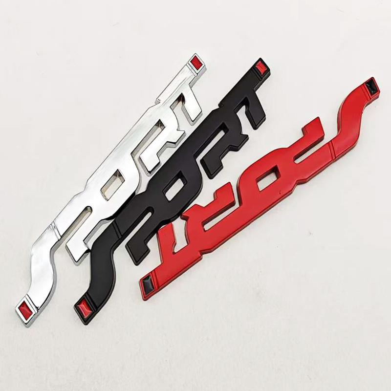 Car Accessories Sticker Styling Metal 3D Chrome Black Auto Car Trunk Racing Sport Logo Letters Emblem Badge Decals Sticker