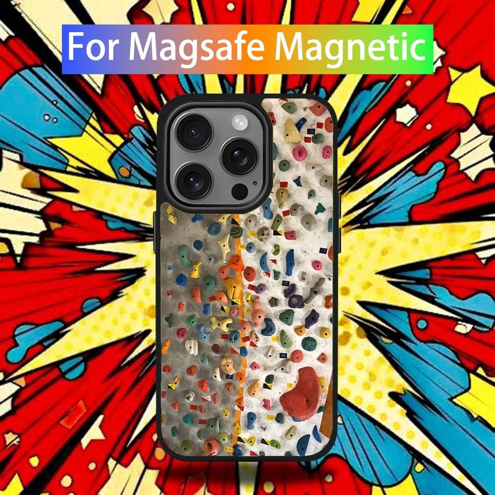 Rock Climbing Wall Phone Case For iPhone 17,16,15,14,13,12,11 Pro,Max,Plus,Mini,Air,E Magnetic Magsafe Cover
