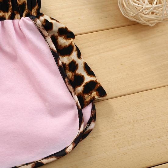 Комплект из 2 предметов с леопардовым принтом для девочки, летний топ с короткими рукавами и круглым вырезом, шорты, милый костюм для сестер на каждый день, для фотосессий и вечеринок