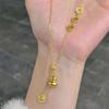 National Ancient French Trend Fulushou New Chinese Gourd Necklace Versatile Retro Yellow-gold Collarbone Chain