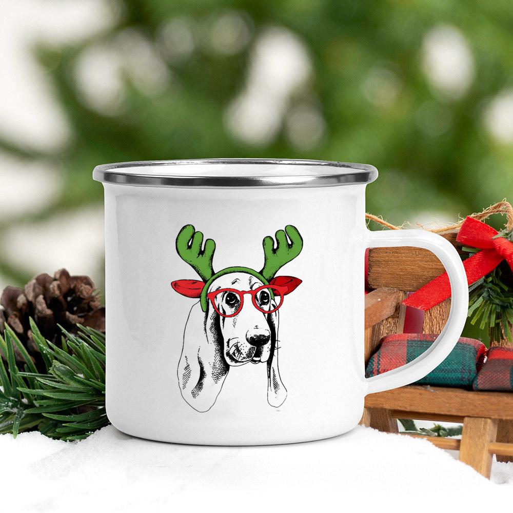 Santa Hat Animal Dog Cat Print Creative Coffee Cup Camping Mug Kawaii Unusual Tea Cup Friends Drinkware Cups To Sublimate Cupshe