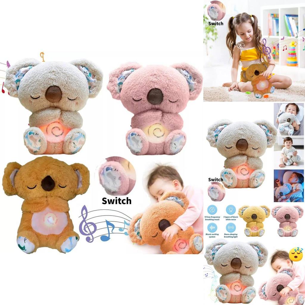 Очаровательная розовая коала, плюшевая игрушка-помощник для сна с успокаивающей музыкой для младенцев