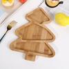 Christmas Snack Tray Bamboo Serving Plate Decorative Platter Nuts Display Desktop Food Tray Modern Home Fruit Bowl Christmas Tree Shape Party
