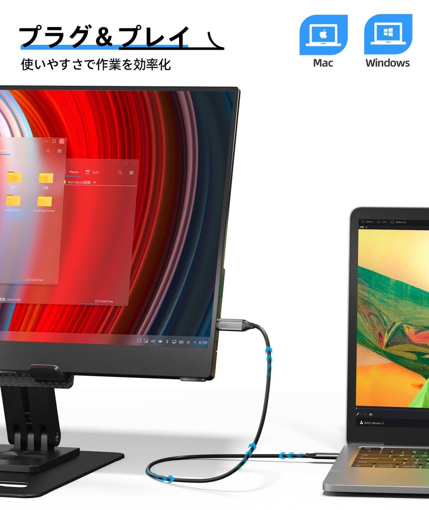 Мобильный монитор Ingnok, дюймовый мобильный дисплей FHD, матовый экран IPS, ЖК-панель miniHDMI с подставкой, совместимый с инвойсами 15,6 A+ USBType-C