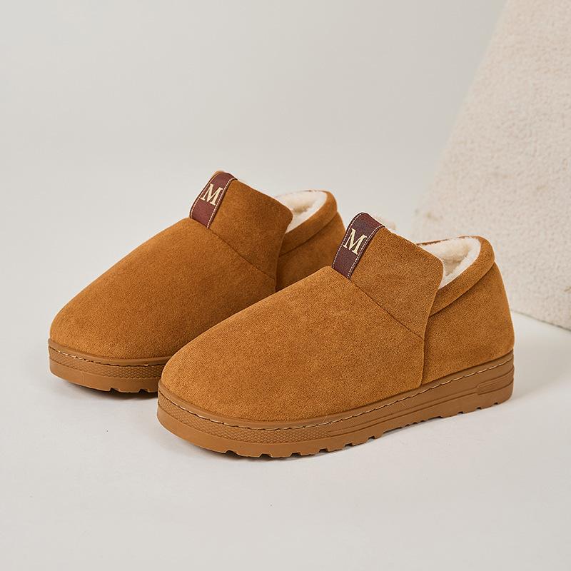 Fleece-Lined Slip-On Snow Boots with Heel, Warm Non-Slip Indoor Outdoor Slippers, Multiple Colors, Winter House Shoes