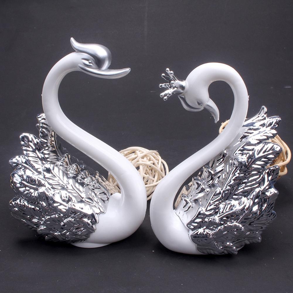 Baking Decoration Table Decorative Anniversary Ornament Cake Topper Swan Figurine Miniatures