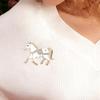 1/4Pcs Horse Brooch Alloy Enamel Pin with Rhinestones Inlaid Clothes Hats Bags Collar Badge Fashion Accessories