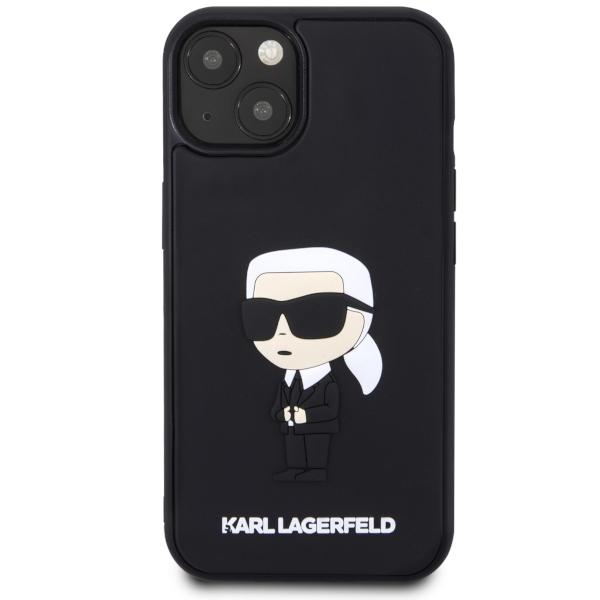 Etui do iPhone 14 Plus Karl Lagerfeld Hardcase Rubber Ikonik 3D Czarny