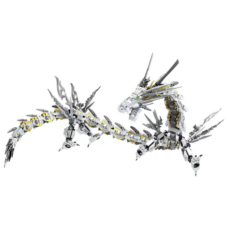 KaiZhi White Hurricane Dragon Space-Air Beast Building Blocks: Chinese Style Educational Toy Gift for Boys