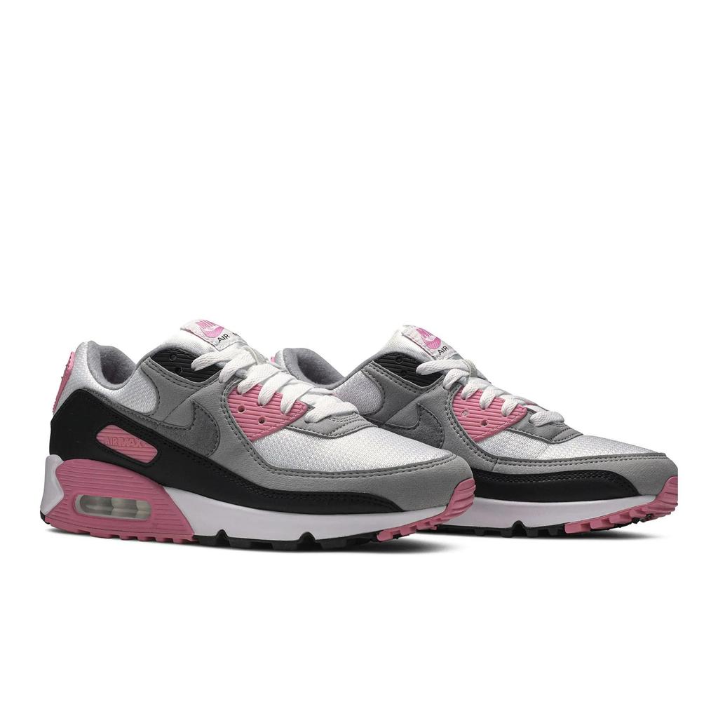 Nike Womens Air Max 90 'Rose Pink' (women's sizes) White / Particle Grey / Light Smoke Grey / Rose Pink Running Shoes CD0490 102