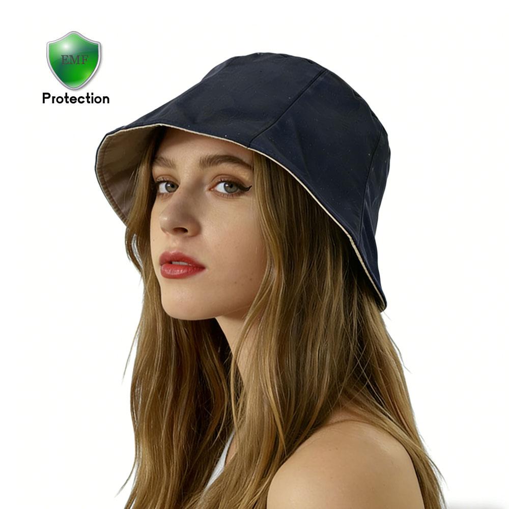 Custom Unisex Metal Fabric Bucket Hat High Quality 3D Embroidered EMF Protection Summer Casual Fishing Party