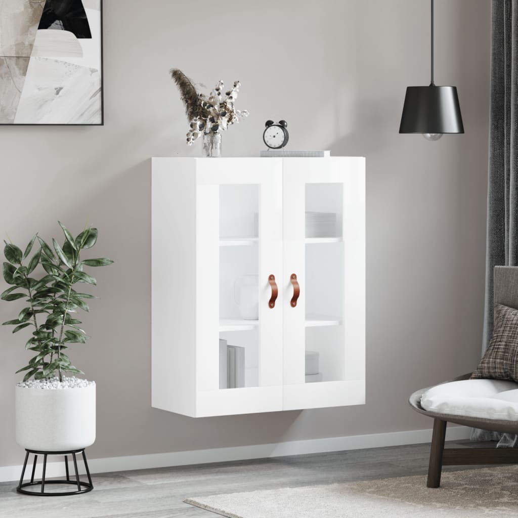 Wall Cabinet High Gloss White 69.5 x 34 x 90 cm