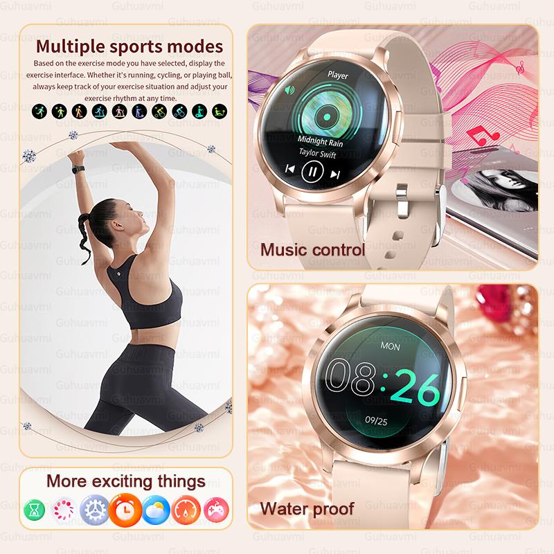 Новые умные часы с Bluetooth-звонками, AMOLED-экран, женские, монитор здоровья, пульса, оксиметрия, водонепроницаемые, спортивные умные часы для женщин