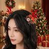 Bowknot Children Deer Antler Hair Clips Plush Xmas Hair Clip Creative Christmas Hairpins  Girls