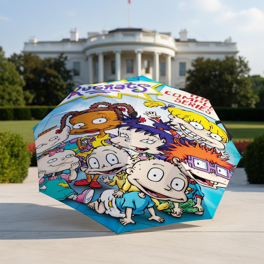 1 шт. Автоматический складной зонт - Узор Rugrats, Портативный и складной дизайн с 8 спицами, Рождественские и Дни Рождения Подарки
