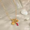 Yori European and American Fashion Stainless Steel Turtle Starfish Removable DIY Pendant Necklace for Women 18k PVD Plated