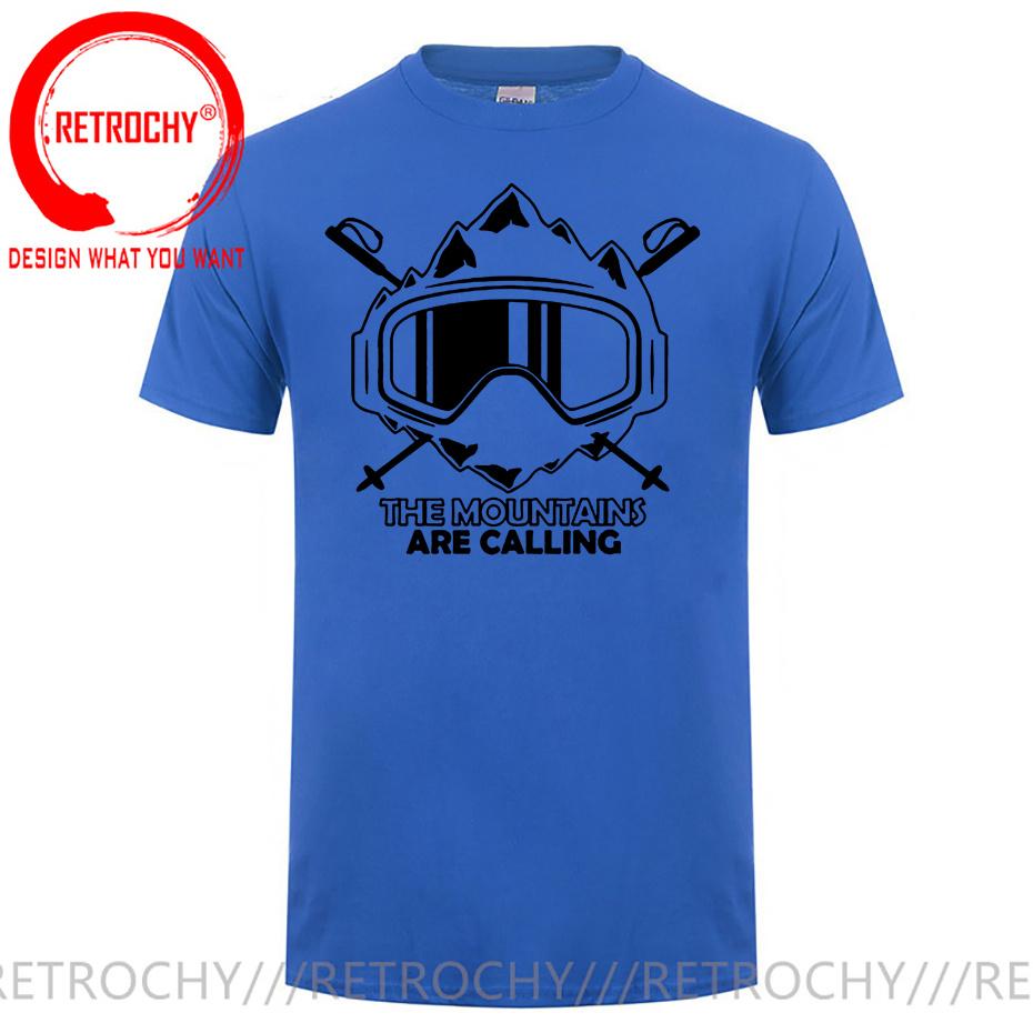 The Mountains Are Calling T Shirt Unisexs Unisexs Ski Snowboard Tshirt Skiing TShirt Cool Enthusiastic Skier Mask Design Tee Shirt