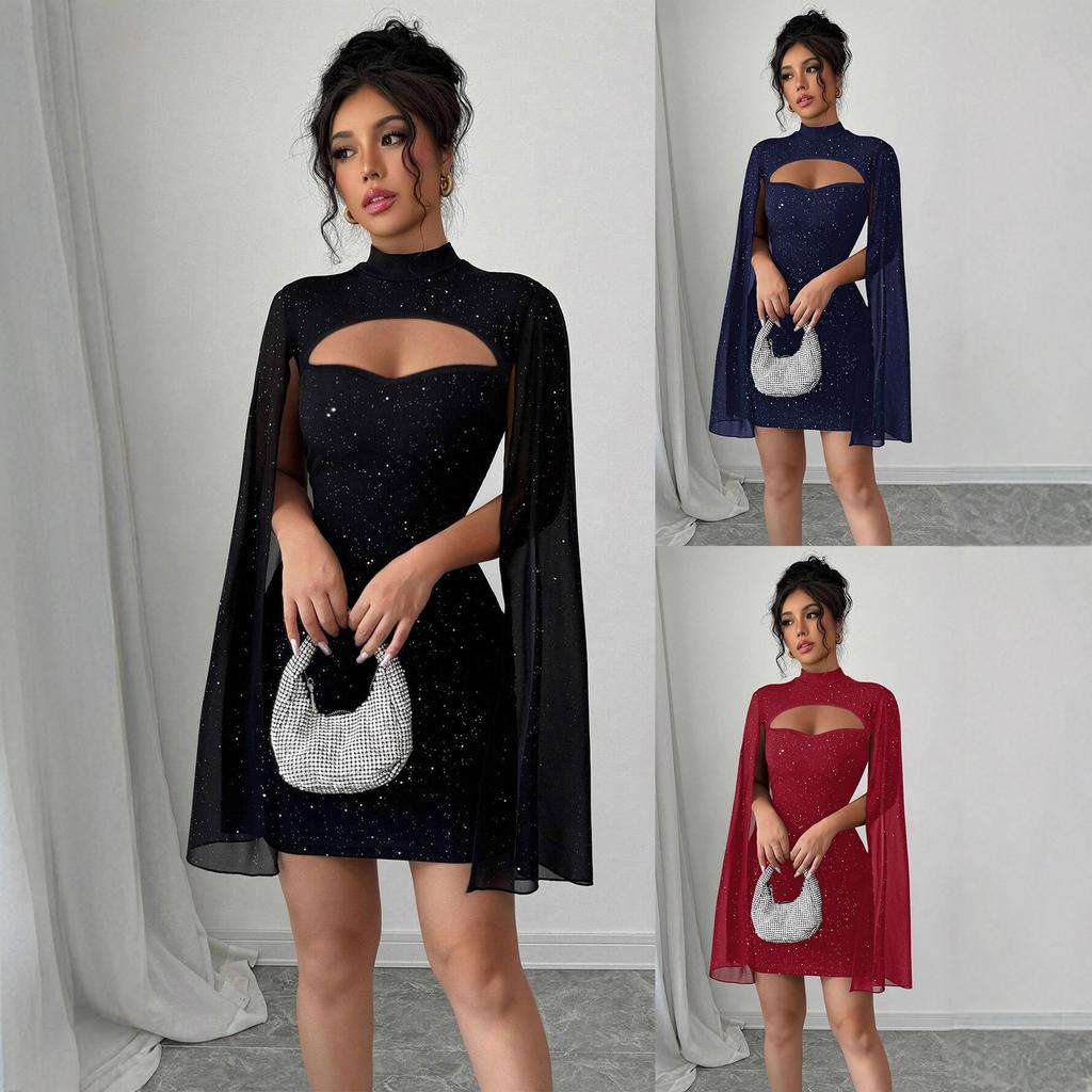 European and American women's clothing design sense party feeling hip skirt early autumn new dress