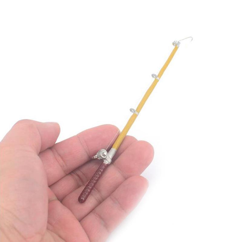 2 шт./компл. 1:12 Миниатюрная металлическая модель удочки для кукольного домика + ведро для воды