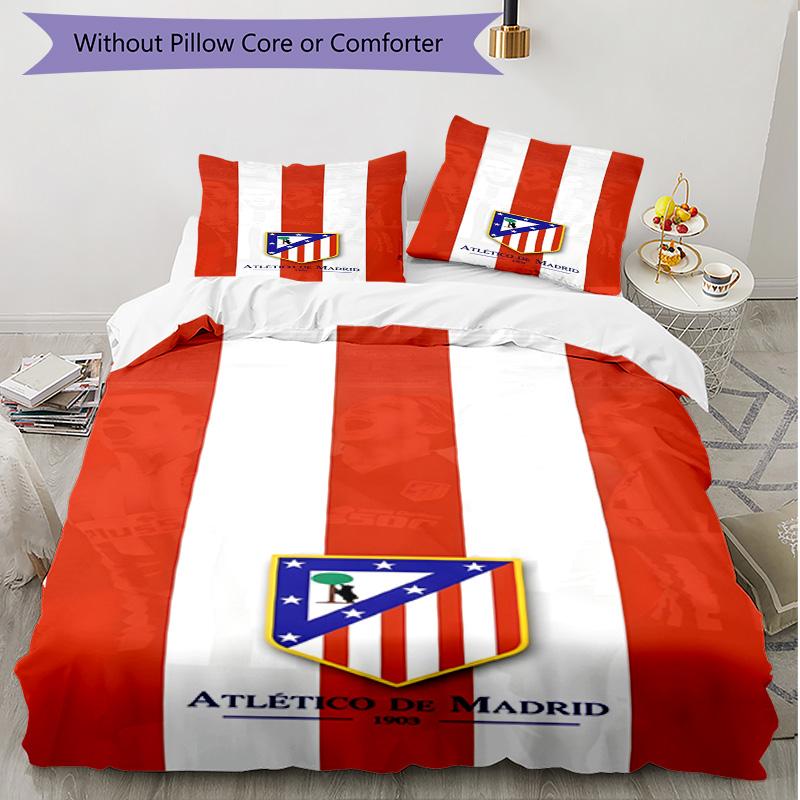 3pcs Duvet Cover Set (1*Duvet Cover + 2*Pillowcase, Without Core), football club Print Soft All‑Season Bedding Set, Home Bedroom Decor Gift