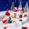 1Pc  Year Gift Home Decoration Kawaii Christmas Figurines Miniature Santa Claus Snowman Micro Landscape Ornaments