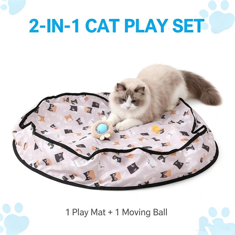 1 Set Interactive Cat Play Mat, Hide And Seek Style, Automatic Self Play Toy , For Indoor Kittens And Adult Cats