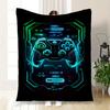 """Неоновый игровой контроллер Future Tech" Настенное искусство Плед Фланелевый плед для дивана, кровати, путешествий, кемпинга, офиса, дивана, кресла и кровати Подарок"""