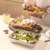 Stainless Steel Food Storage Container Rectangle Dish with Cover Noodles Fruit Tray Lunch Box Thick Refrigerator Organizer Plate