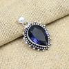 Dazzling Iolite Gemstone 925 Solid Sterling Silver Handmade Antique Jewelry Gift For Mother Pendant