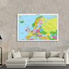 The Europe Map with Details Wall Art Poster Decorative Canvas Painting Travel School Supplies Classroom Home Decoration