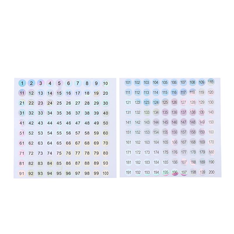 Водонепроницаемый номер 1-200 лазерные этикетки наклейки лак для ногтей губная помада бирки с номерами