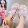 Детские сандалии Новые летние удобные красочные средние и большие детские модные повседневные пляжные туфли для девочек обувь для детей-студентов
