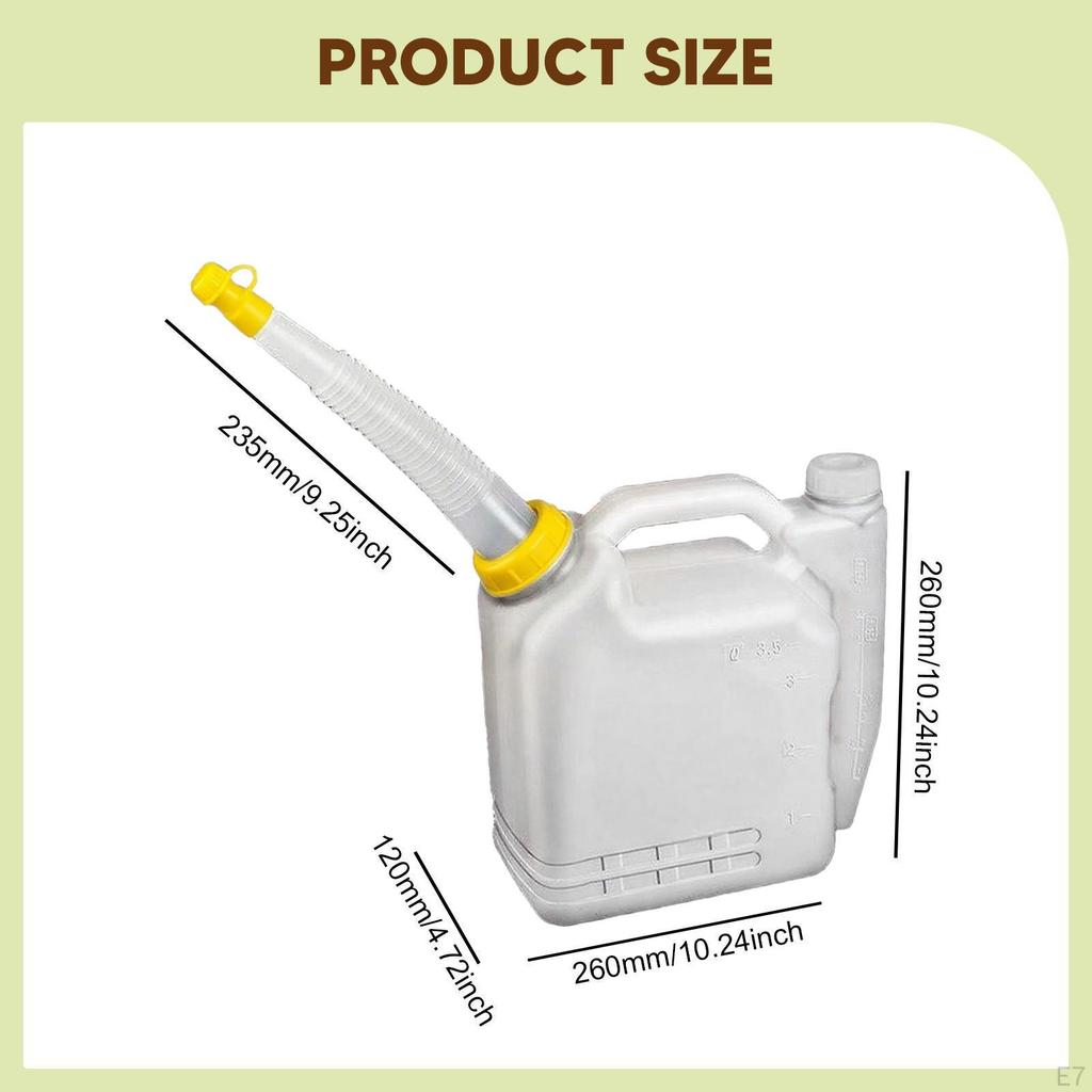 Oil Mixing Bottle Contrast Pot 2 Stroke Engine Measuring and Dispensing Petrol Container Portable